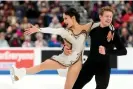  ?? ?? Madison Chock and Evan Bates perform in the championsh­ip free dance on Saturday in Columbus. Photograph: Adam Cairns/ USA Today Sports