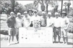  ??  ?? The Nutcracker Golf Club of Granbury and Odessa Country Club pose with their trophy after winning the 2020 Texas League Play championsh­ip.