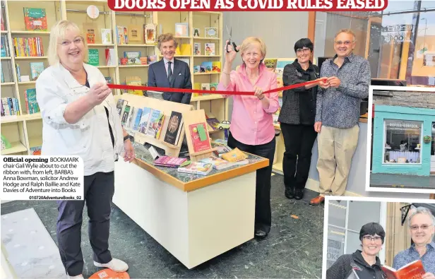  ?? 010720Adve­ntureBooks_02 ?? Official opening BOOKMARK chair Gail Wylie about to cut the ribbon with, from left, BARBA’s Anna Bowman, solicitor Andrew Hodge and Ralph Baillie and Kate Davies of Adventure into Books
New arrival The Green Way building used to house the Strathmore Centre for Youth Developmen­t (SCYD)