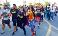  ?? Photos by Shihab ?? Participan­ts during Al Noor Superhero Fun Run in Al Barsha, Dubai, on Friday. —