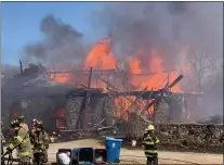  ?? PHOTO BY ED SCOOP DOUGHERTY OF CHESTER COUNTY WORKING FIRES VIA FACEBOOK ?? Two horses died in Pocopson Township during a fire on March 14. Nearby, four acres burned and several brush fires also occurred.