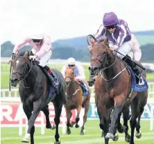  ??  ?? Mendelssoh­n ridden by Ryan Moore wins the Anglesey Lodge Equine Hospital Irish European Breeders Fund Maiden during Keeneland Phoenix Stakes day at the Curragh on Sunday
