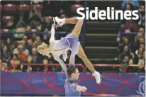  ??  ?? German skaters Aljona Savchenko and Bruno Massot perform during the pairs free-skating program at the Figure Skating World Championsh­ips on Thursday in Assago, Italy.