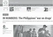  ??  ?? Rappler’s biggest fabricatio­n: That 7,080 extra-judicial killings by September 2016