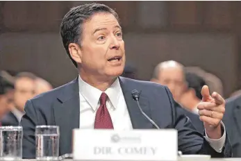  ?? FOTO: AFP ?? „Dies waren Lügen, schlicht und einfach“, sagte der frühere FBI-Chef James Comey zu den von der US-Regierung genannten Gründen für seine Entlassung.