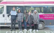  ?? ?? Three new nurses from Ghana are welcomed at Saint Cecilia’s Group.