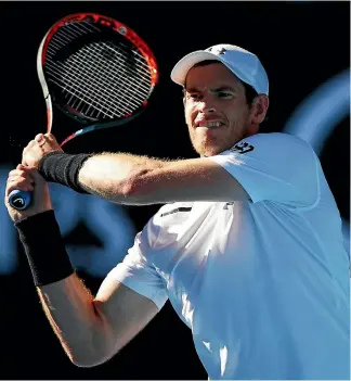  ?? PHOTO: REUTERS ?? Andy Murray plays a backhand in his fourth round match against Germany’s Mischa Zverev at Australian Open at Melbourne Park. Murray was upset 7-5 5-7 6-2 6-4.