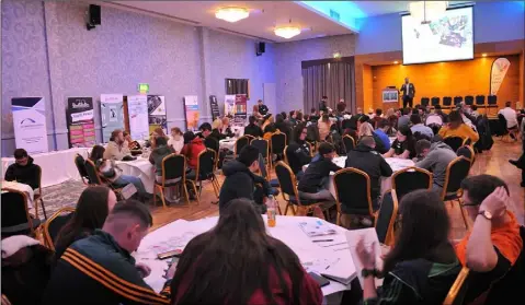  ??  ?? Part of the large attendance at the Youth Network for Peace conference held in the Carnbeg Hotel.