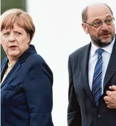  ?? Foto: Frederick Florin/AFP ?? Die Parteien in der Region setzen darauf, dass Angela Merkel und Martin Schulz ih nen einen Besuch abstatten.