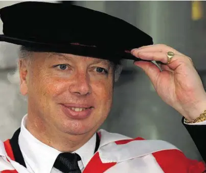  ??  ?? MOVE: Alasdair Locke received an honorary doctorate from Robert Gordon University in Aberdeen in 2010