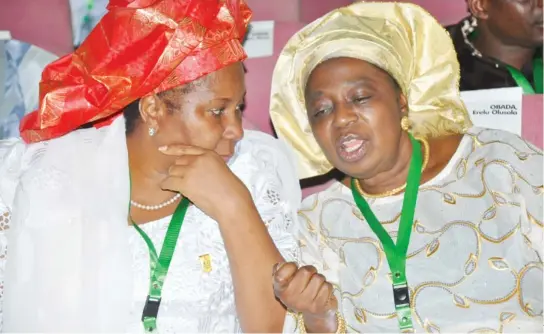  ?? PHOTO: IKECHUKWU IBE
PIC: IKECHUKWU IBE ?? Mrs Josephine Anenih (left) with former Minister of State for Defence, Erelu Obada, at the conference yesterday.