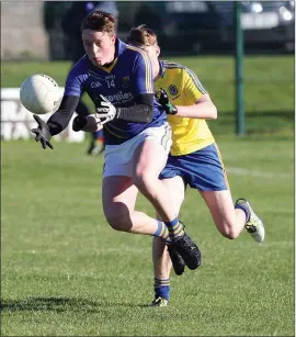  ??  ?? Wicklow’s Keith Burke in action for Wicklow Under-16s during their recent Fr Manning Cup game against Roscommon.