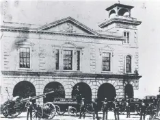  ??  ?? Geelong’s first fire station on the site of the present Geelong City Library.