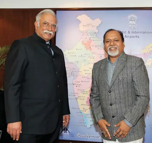  ??  ?? Industry is Welcome: Union Minister of Civil Aviation P. Ashok Gajapathi Raju during the interactio­n