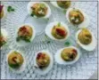  ?? CARRIE CROWDER — KATIE WORKMAN VIA AP ?? A dish of deviled eggs from a recipe by Katie Workman is shown.