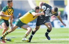  ?? Photo / Photosport ?? Joseph Vuna was among the Junior Kiwi try-scorers.