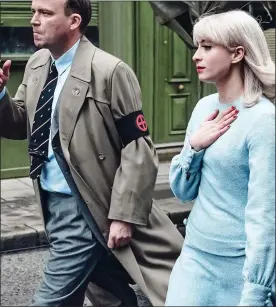  ?? ?? DISTORTING THE TRUTH: Rory Kinnear as Colin Jordan and Agnes O’Casey as Vivien Epstein, a spy for a covert Jewish anti-fascist group, in Ridley Road