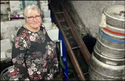  ?? ?? Crown and Horns publican Sarah Batchelor first spotted flooding from the walls in thecellar while changing a barrel