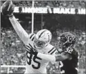  ?? TIM WARNER/GETTY ?? Tight end Eric Ebron and the Colts are ready for whatever the Chiefs and the weather bring in their playoff matchup.