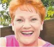  ??  ?? Pauline Hanson.