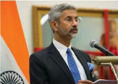  ??  ?? INDIA’S Minister for External Affairs Subrahmany­am Jaishankar said India would do everything possible to make vaccines affordable and accessible to everyone. | Reuters