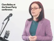  ??  ?? Clare Bailey at the Green Party conference