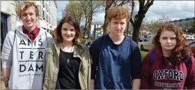  ?? Photo John Cleary ?? KDYS students Connor Marchi, Nadine Rider, Faun Schutz and Amy Mason were among the attendees at the KETB fair in Tralee.