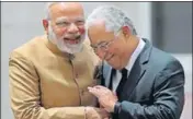  ?? AP PHOTO ?? Prime Minister Narendra Modi with Portuguese counterpar­t Antonio Costa in Lisbon, on Saturday. India and Portugal signed 11 agreements for cooperatio­n in various fields and agreed on a four million euro science fund. Costa, who has his roots in Goa,...