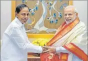  ?? PTI ?? Telangana chief minister K Chandrashe­khar Rao (left) has met Prime Minister Narendra Modi twice in over a month.
