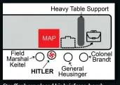  ?? ?? Stauffenbe­rg placed his briefcase-bomb on Hitler’s side of the solid table support. Colonel Brandt found it fouled his foot and unwittingl­y moved it to the far side, which shielded Hitler from the blast (Sam Loverso)