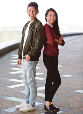  ??  ?? ‘By MY Side’ cast members Brandon Ho (left) and Marianne Tan