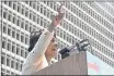  ?? DAMIAN DOVARGANES — AP ?? Rep. Maxine Waters, D-Calif., speaks at the Families Belong Together march Saturday in Los Angeles.