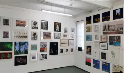  ?? Picture: Artists For Ukraine ?? ART WITH A HEART: Some of the work created by artists for the emergency art sale held in Reading’s Oxford Road Gallery last Thursday. The event raised more than £13,000 to help refugees