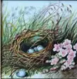  ?? SUBMITTED ?? A bird’s nest tile hand-painted by Lucretia Garfield has been replicated for a trivet available at the gift shop of the Garfield National Historic Site.