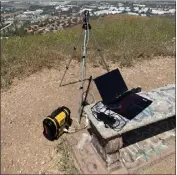  ?? COURTESY ZACHARY GAINES ?? The Cal Poly Pomona Bronco Space Club testing the Bronco Ember at a hill in Diamond Bar in December.