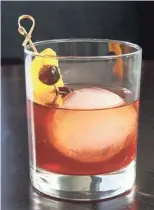  ?? MICHAEL SEARS / MILWAUKEE JOURNAL SENTINEL ?? Belfre’s Manhattan: Michter’s rye, Cocchi vermouth di Torino, Cocchi Barolo Chinato and bitters.