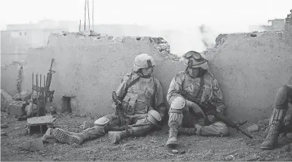  ?? SUNDANCE INSTITUTE ?? Before he pilots the Millennium Falcon as Han Solo, Alden Ehrenreich takes a turn as a young soldier in The Yellow Birds.