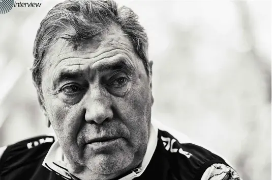 ??  ?? Merckx believes there are more crashes these days because riders train alone and aren’t used to riding in the peloton: ‘I would race as much as I could for this reason. In 1975 I did 195 races’