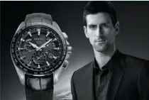  ??  ?? Seiko: le tennisman Novak Djokovic a choisi Seiko comme partenaire horloger et porte, depuis, le chronograp­he Astron GPS Solaire, une édition limitée que la marque lui a dédiée.