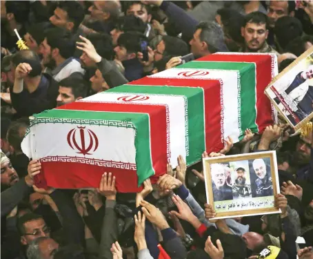  ?? AFP ?? The survey showed opinion in the Arab world overall is divided on the regional impact of the killing of Iranian military commander Qassem Soleimani.