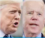  ?? —AFP ?? This combinatio­n of file photos shows US President Donald Trump (left) and Democratic presidenti­al hopeful and former Vice President Joe Biden.