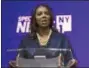  ?? HOLLY PICKETT — THE NEW YORK TIMES VIA AP, FILE ?? In this file photo, Letitia James participat­es in a debate of Democratic candidates for New York State Attorney General in New York.