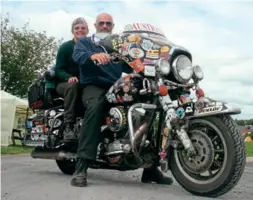  ??  ?? Meet people like Peter and Kay Forwood, who have visited every country in the world on their Harley.