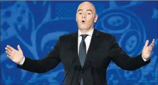  ?? Picture: GETTY IMAGES ?? IT’S THAT BIG: Fifa president Gianni Infantino said yesterday after a three-day Fifa summit in Singapore that Asian countries backed his plan for a 48-team World Cup