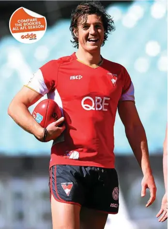  ?? PHOTO: DAVID MOIR/AAP ?? READY TO GO: Kurt Tippett says he will be fit for finals action.