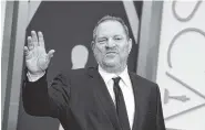  ?? ASSOCIATED PRESS FILE PHOTO ?? Harvey Weinstein arrives at the 2014 Oscars in Los Angeles. Weinstein is taking a leave of absence from his own company after The New York Times released a report alleging decades of sexual harassment against women, including employees and actress Ashley Judd.