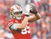  ?? Josie Lepe / Associated Press ?? 49ers tight end George Kittle enters Sunday’s game against L.A. with 1,228 receiving yards.