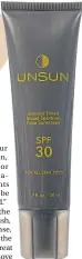  ??  ?? A mineral sunscreen, Unsun Tinted Mineral Sunscreen SPF 30.