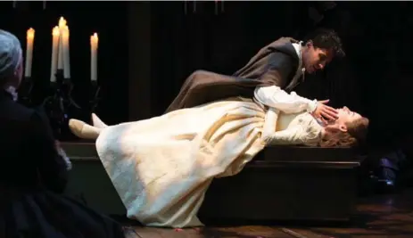  ?? CYLLA VON TIEDEMANN ?? Antoine Yared as Romeo and Sara Farb as Juliet in the Stratford Festival’s Romeo and Juliet. At the production’s heart are the flawed title characters.