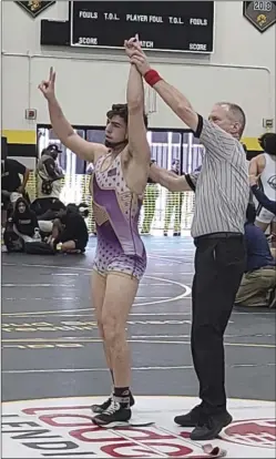  ?? Photo courtesy of Alex Munoz ?? Valencia senior Alex Munoz earned seventh place at the CIF State wrestling tournament held last month at Mechanics Bank Arena in Bakersfiel­d.